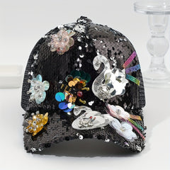 Rhinestone Sequin Baseball Cap Women's Sunshade Peaked Cap