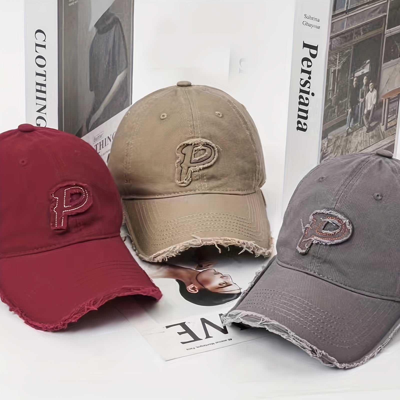 Men's Letter P Patch Baseball Cap Sun Hat