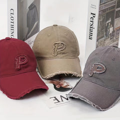 Men's Letter P Patch Baseball Cap Sun Hat