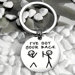 Funny Friendship Keychain for Brother Sister Bestie Daughter Son