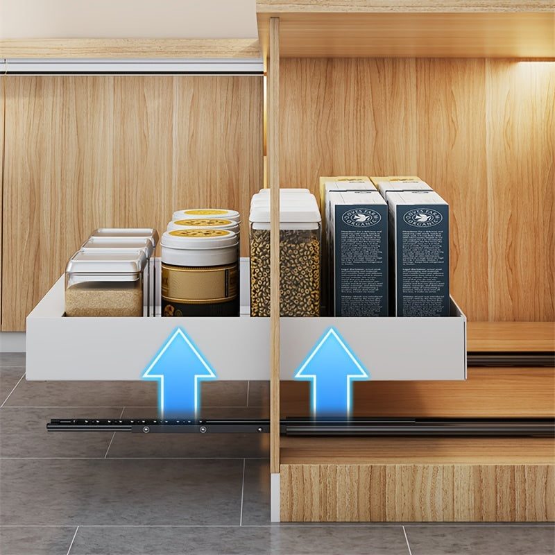 Pull Out Cabinet Organizer for Seasoning Dish and Bowl Storage