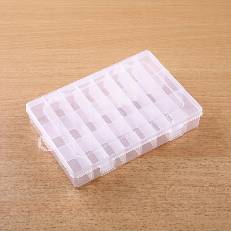 Clear Plastic Organizer Storage Box 24 Grids Washi Tape Jewelry