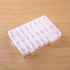 Clear Plastic Organizer Storage Box 24 Grids Washi Tape Jewelry