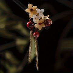 Ancient Flower Hairpin Chinese Style Hair Stick Pendant Ponytail Holder