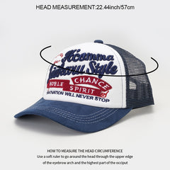Embroidery Block Baseball Cap Mesh Adjustable Sun Hat Unisex Sports Hats