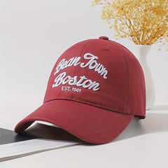 Boston Embroidery Vintage Baseball Cap Unisex Solid Outdoor Golf Sun Hat