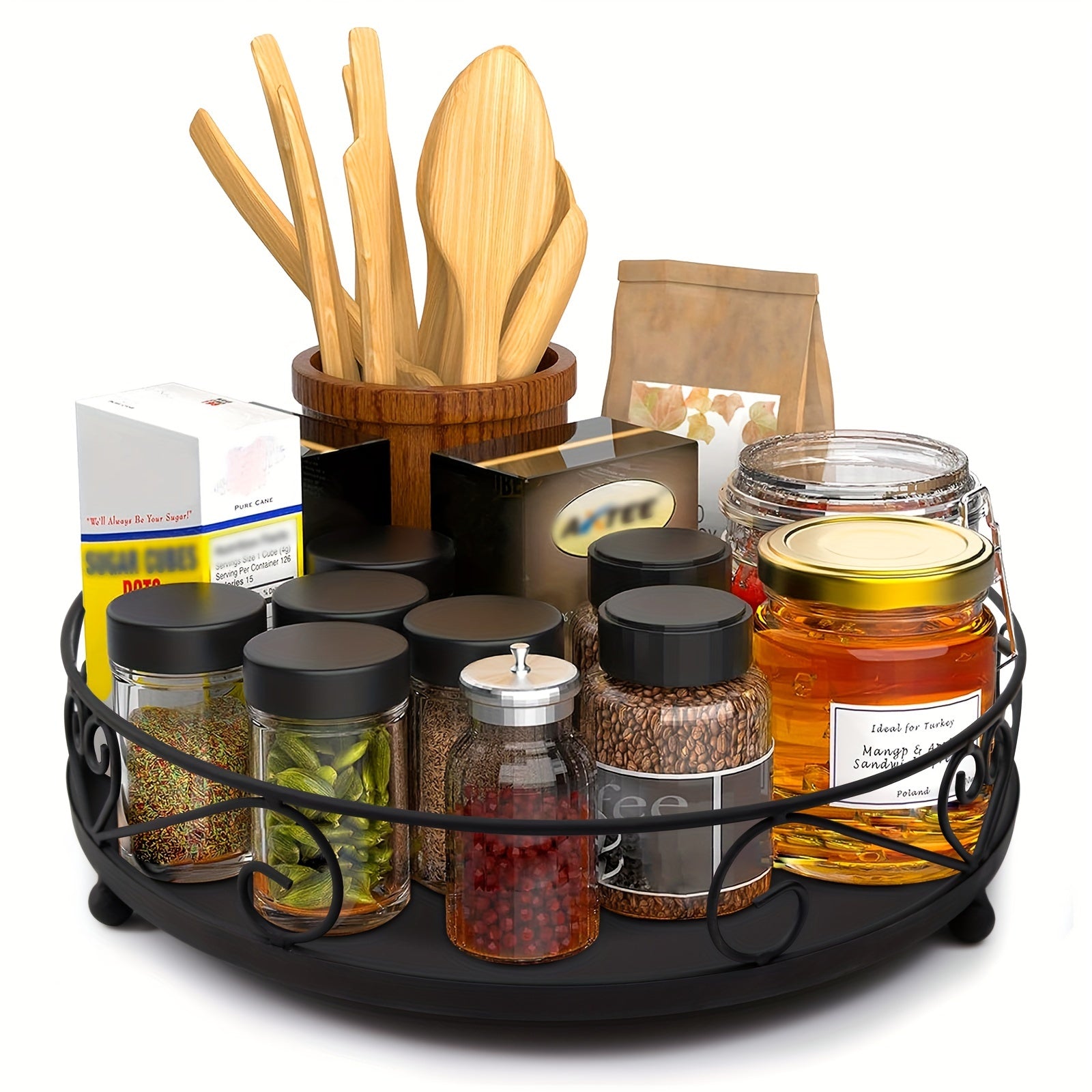 30 48 Cm Lazy Susan Organizer for Cabinet Metal Spice Rack