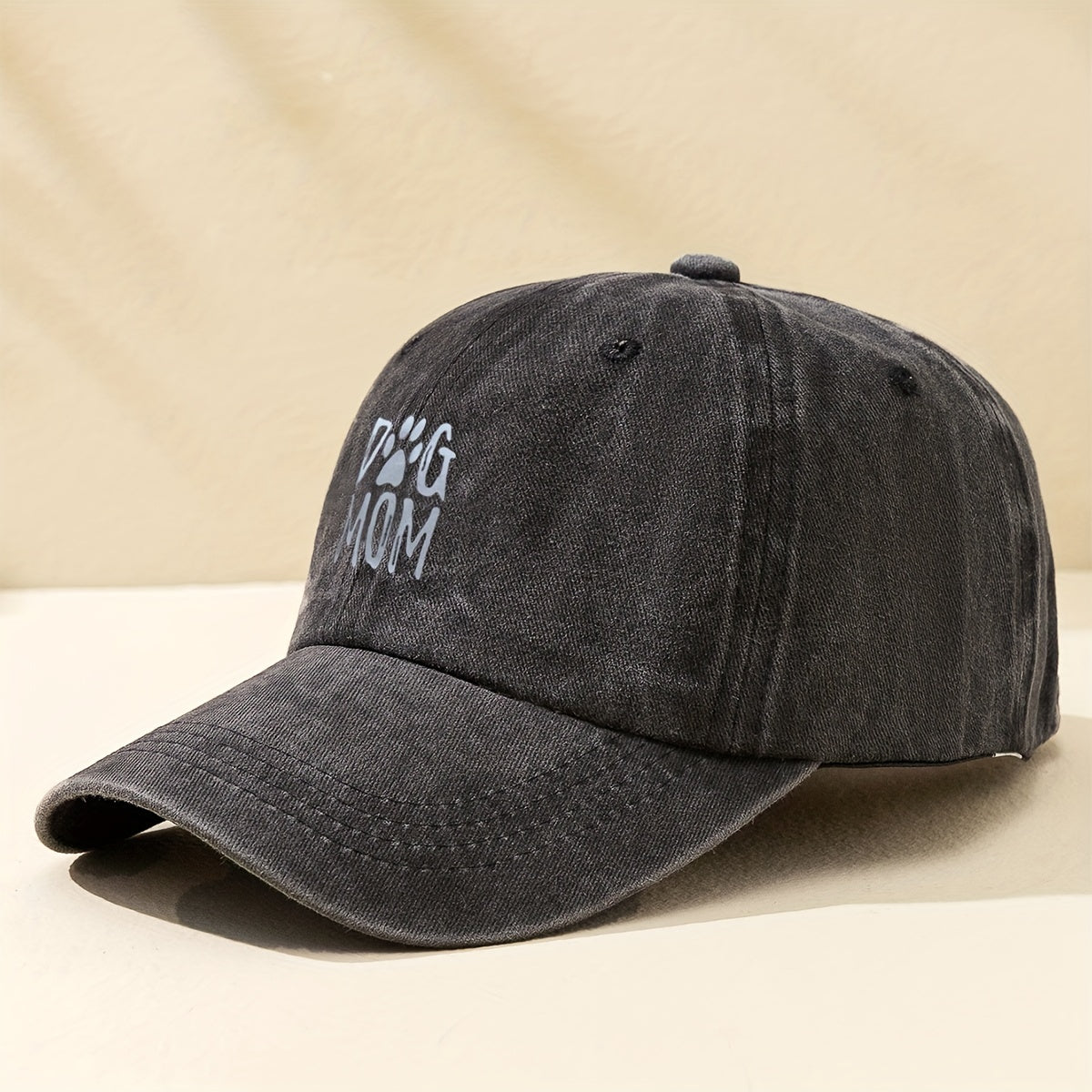 DOG MOM Embroidery Baseball Cap Vintage Washed Distressed Dad Hats