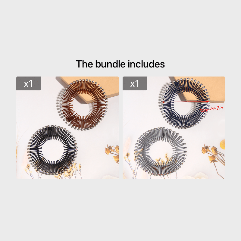 2pcs Spring Comb Hair Clips for Women Girls Hair Accessory