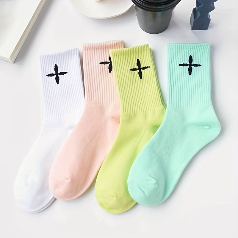 10 Pairs Cross Pattern Socks for Women