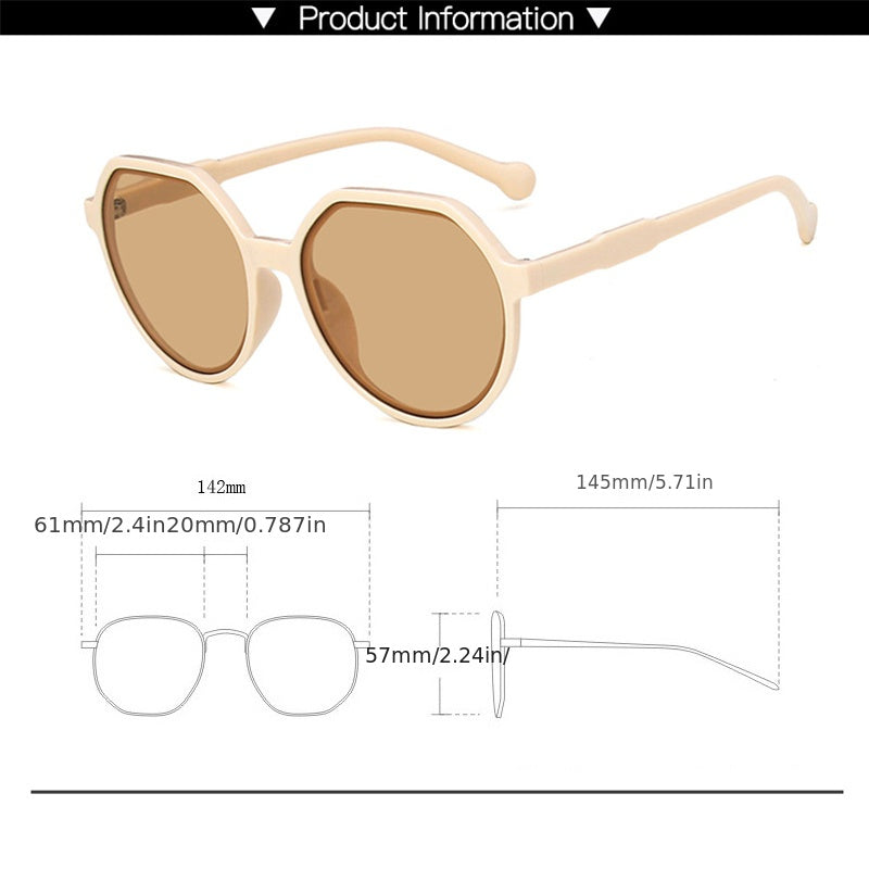 Retro Round Sunglasses Casual Jelly UV400 Sun Shades Beach Travel