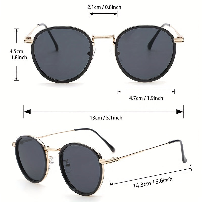 Men's Metal Double Circle Sunglasses
