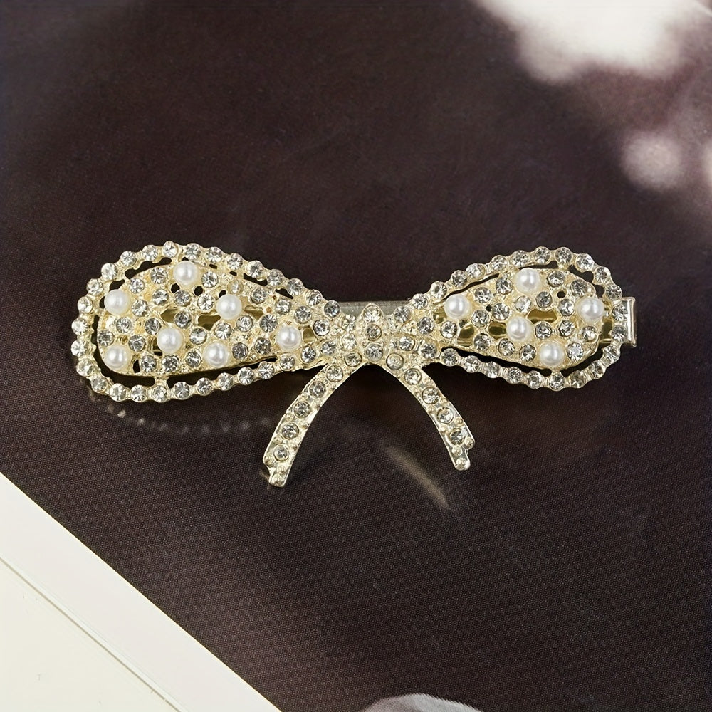 4pcs Rhinestone Duck Billed Clip Crystal Head Jewelry Hair Accessories