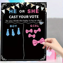 7pcs Gender Reveal Voting Sticker Set