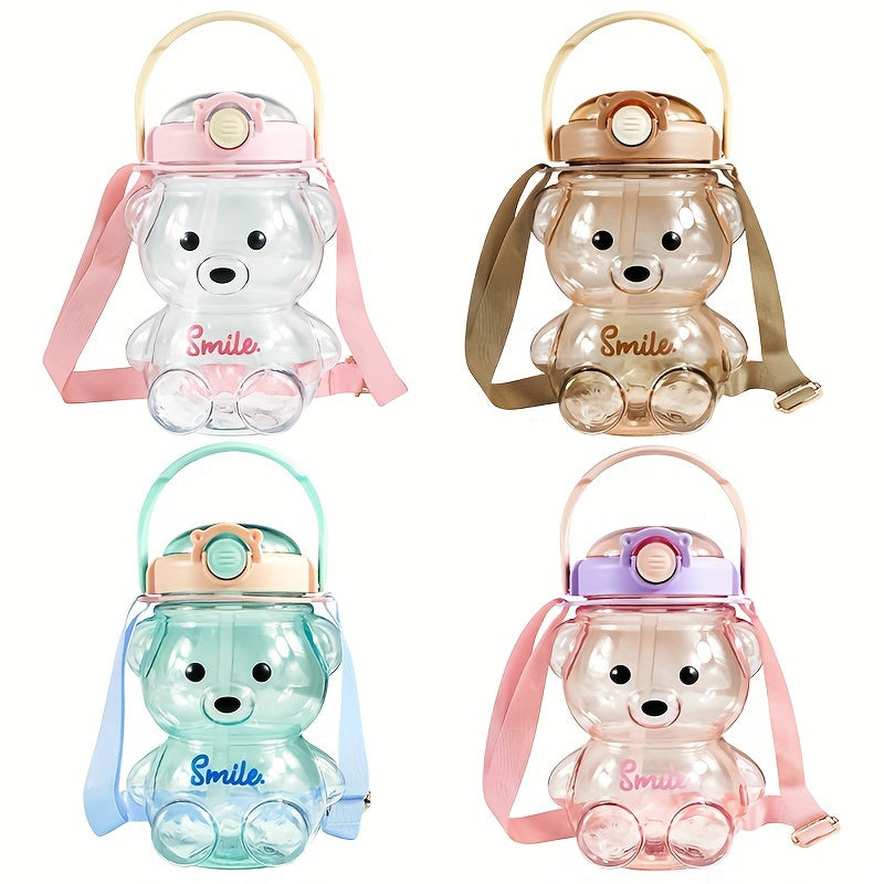 34oz Bear Handheld Water Cup For Kids With Straw