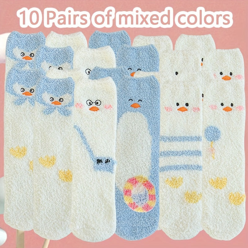 5 10 15 Pairs Cartoon Print Socks Women's Stockings & Hosiery
