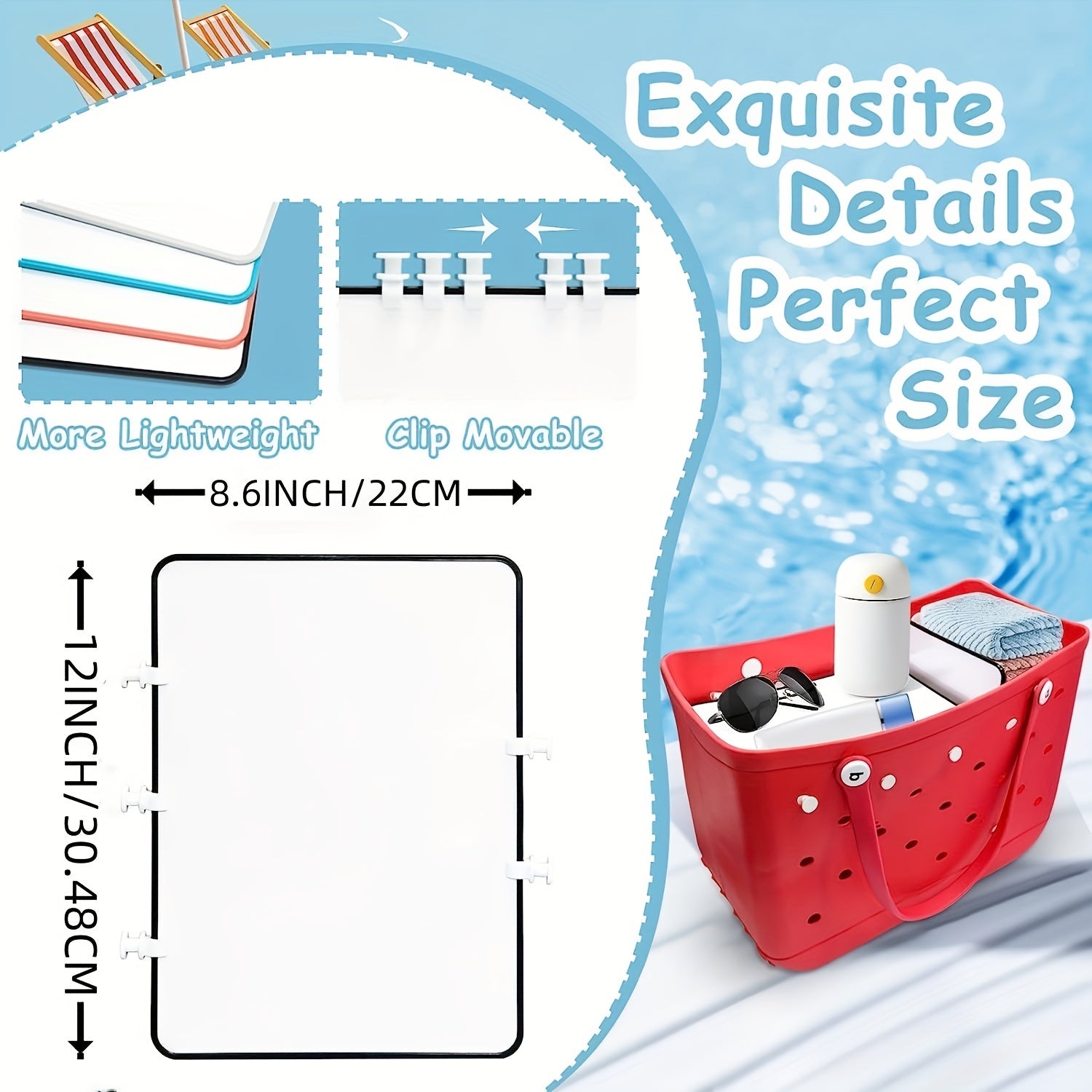 Beach Bag Divider Tray Insert for Snacks