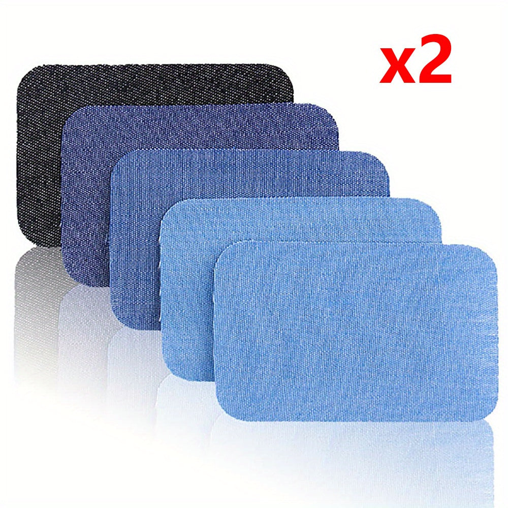 10pcs Iron On Denim Patch Repair And Decorate Jeans And Clothes