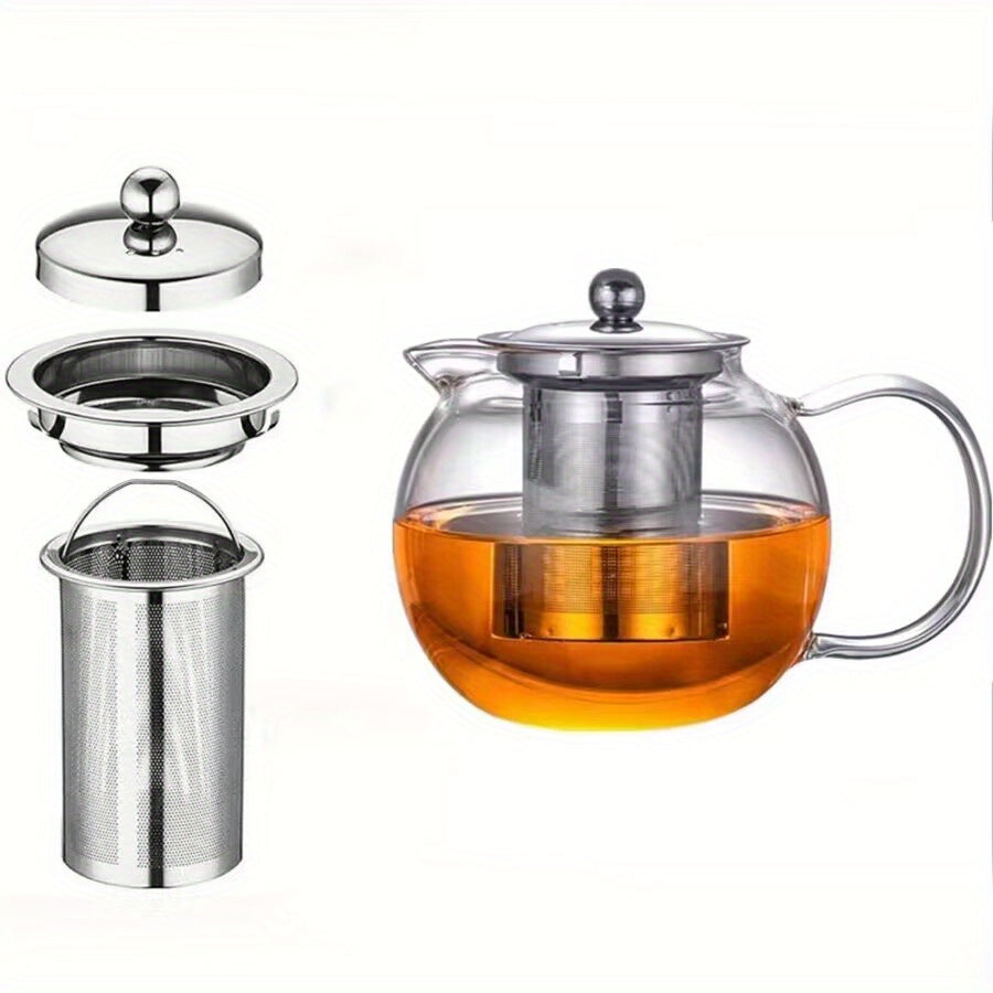 Heat Resistant Glass Teapot with Stainless Steel Filter for Kung Fu Tea