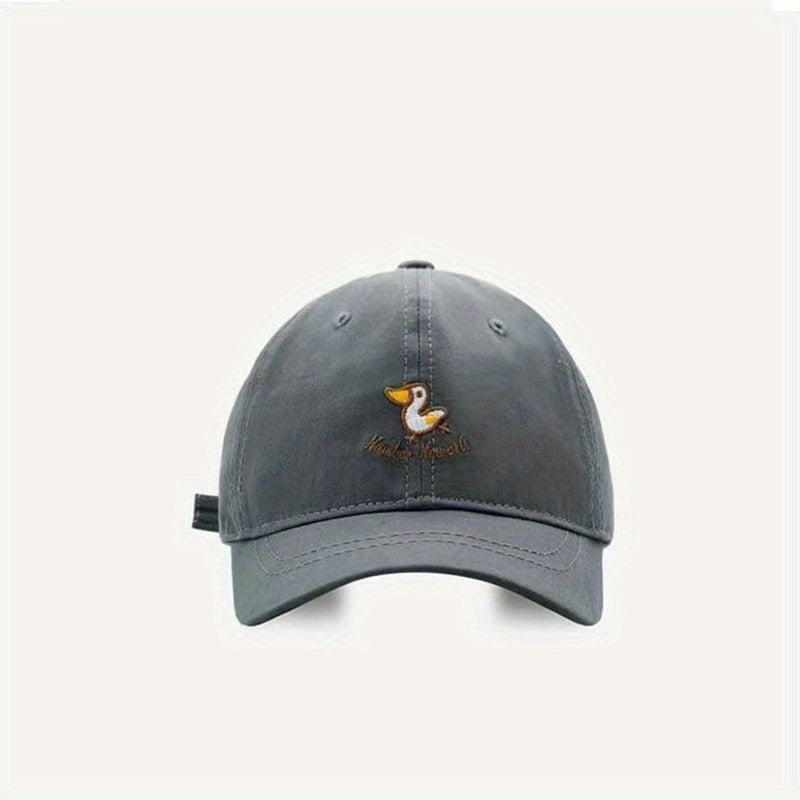 Unisex Sunshade Baseball Cap with Duck Embroidery