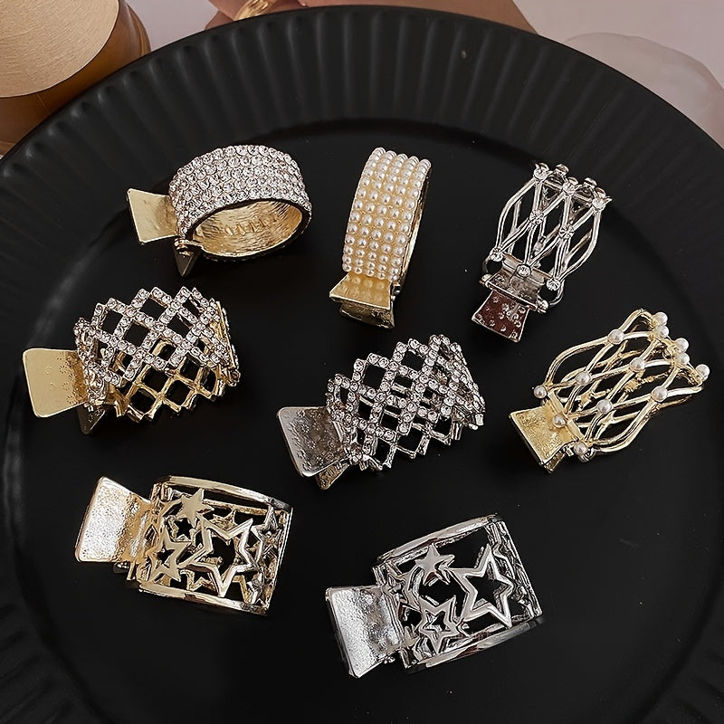 Rhinestone Hair Claws Ponytail Clip Hairpin Claw Clip Hair Ring