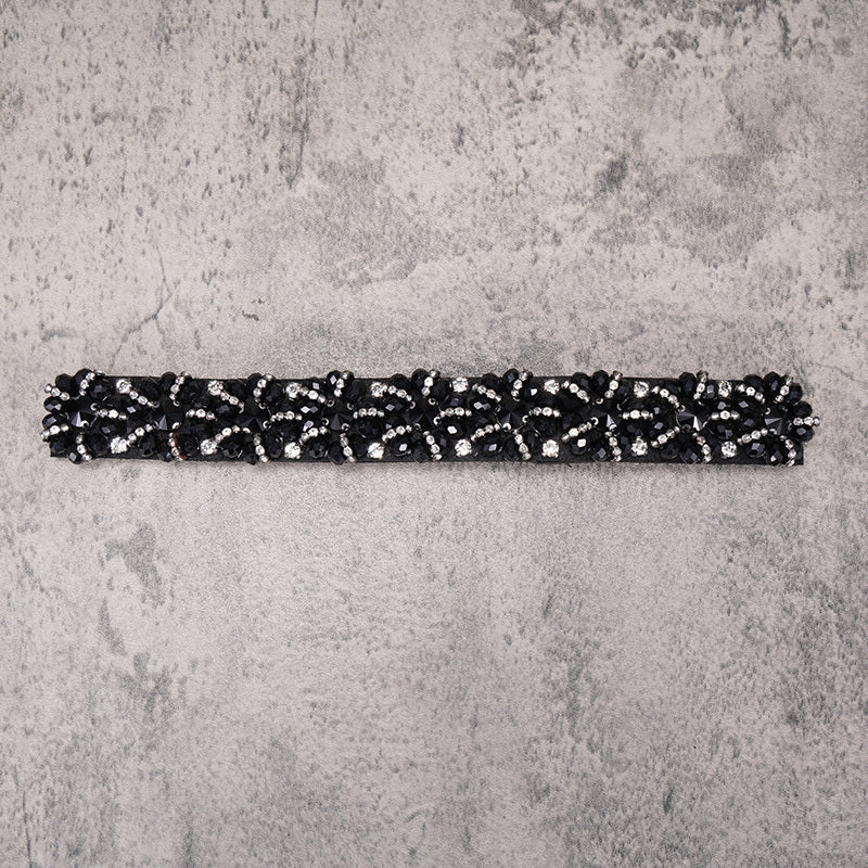 Colorful Rhinestone Flower Belt Women Elastic Thin Belts Waistband