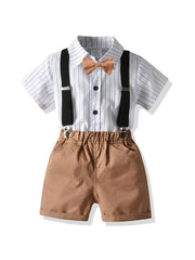 Baby Toddler Boy Formal Gentleman Suit Set Bowtie Pants Outfit