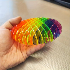 Colorful Stretchy Worm Fidget Toy in Vibrant Rainbow Colors