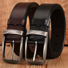 Men's Leather Belt Pin Buckle Casual Jeans Pants Waist Strap High Belt