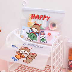 Girl Cartoon Pattern File Bag for School Office