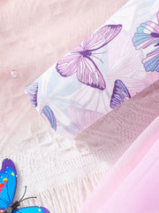 Sweet & Baby Girls Butterfly Print Mesh Dress