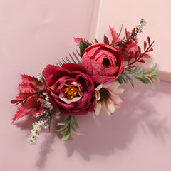 Rose Flower Metal Hair Comb for Summer Beach Vacation