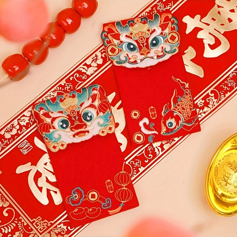 Year Of The Dragon Wedding Cartoon Fabric Red Envelope Gift