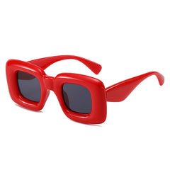 Steampunk Square Inflated Sunglasses Thick Frame Shades Eyeglasses