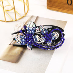 Rhinestone Flower Hair Claw Clip Strong Hold Hairpin