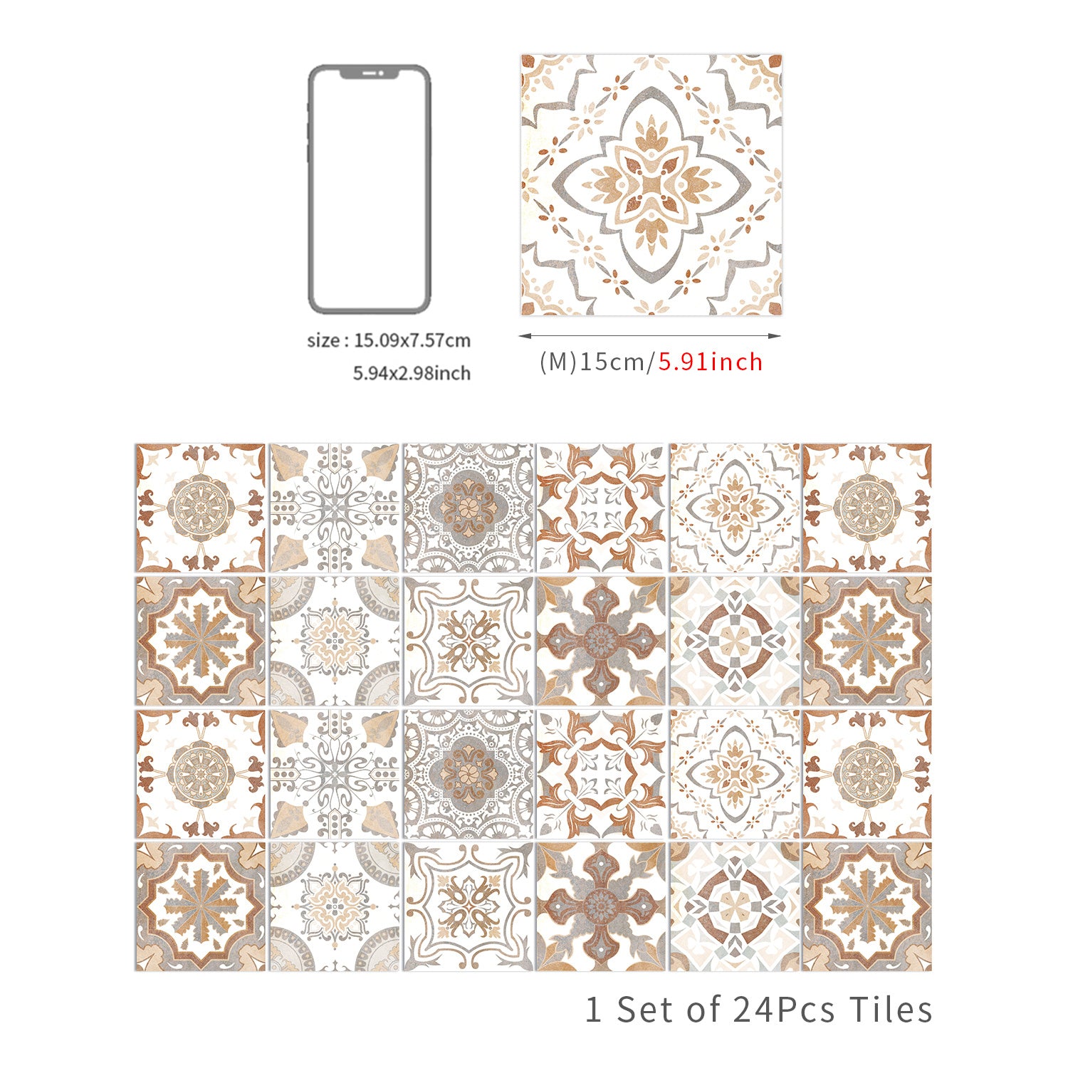 Retro Yellow Peel And Stick Tile Sticker Self Adhesive Removable Wallpaper