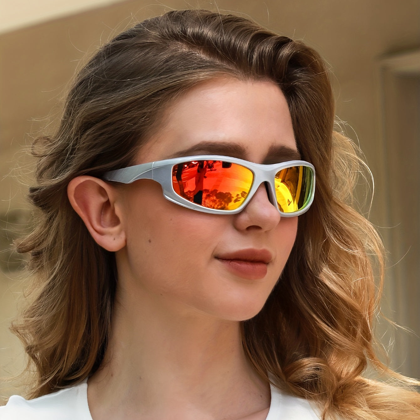 Retro Clout Mirror Lens Wrap Around Sport Sunglasses UV400