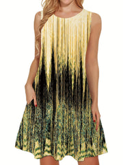 Sleeveless Mini Dress Crew Neck Casual Dress Women's Clothing