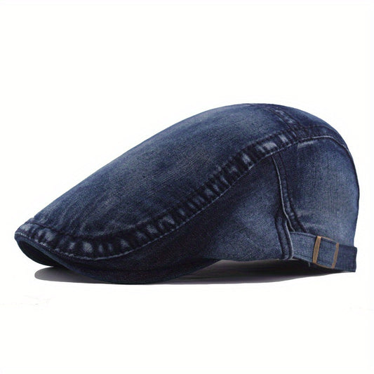 Men's Denim Newsboy Cap Casual Cabbie Beret