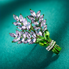 Vintage Lavender Rhinestone Wings Brooch For Men Suit Rhinestone Brooch