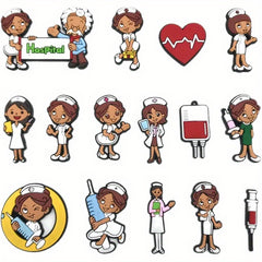 15pcs Nurse Pattern PVC Shoe Decoration Accessories for Party Favors