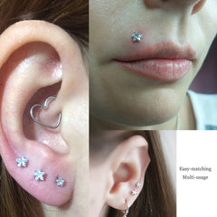 Fashionable Zircon Punk Stainless Steel Piercing Set