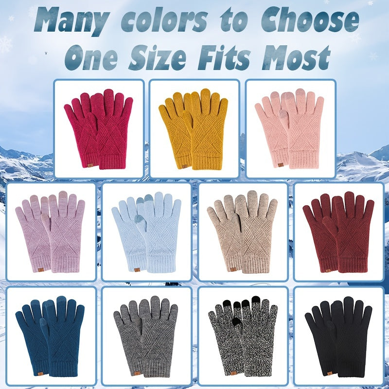 Women's Winter Touchscreen Stretch Thermal Magic Gloves Warm Wool Knitted