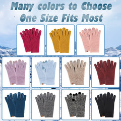 Women's Winter Touchscreen Stretch Thermal Magic Gloves Warm Wool Knitted
