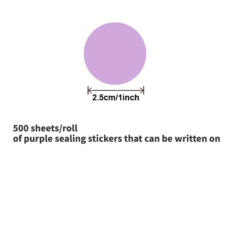 500 Purple Round Adhesive Labels for Office Decoration & Bookmarking
