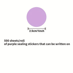 500 Purple Round Adhesive Labels for Office Decoration & Bookmarking