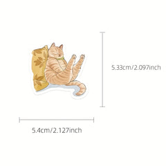 53pcs Cute Orange Cat Stickers for Laptops & Phones