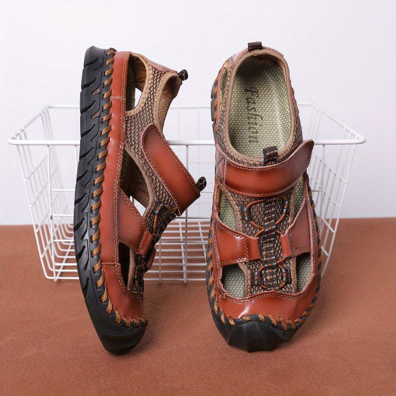 Men's Non Slip Hook And Loop Sandals Wear resistant Comfy Beach Shoes Summer