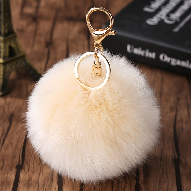 Colorful Pom Pom Keychain Plush Ball Bag Key Chain Keyring