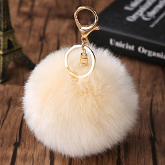 Colorful Pom Pom Keychain Plush Ball Bag Key Chain Keyring